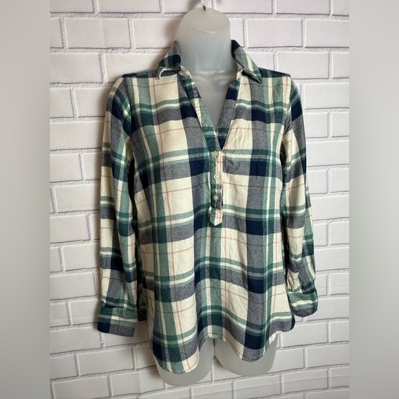 LOFT Green and Blue long sleeves Plaid Shirt/size XXSP - Picture 5 of 11